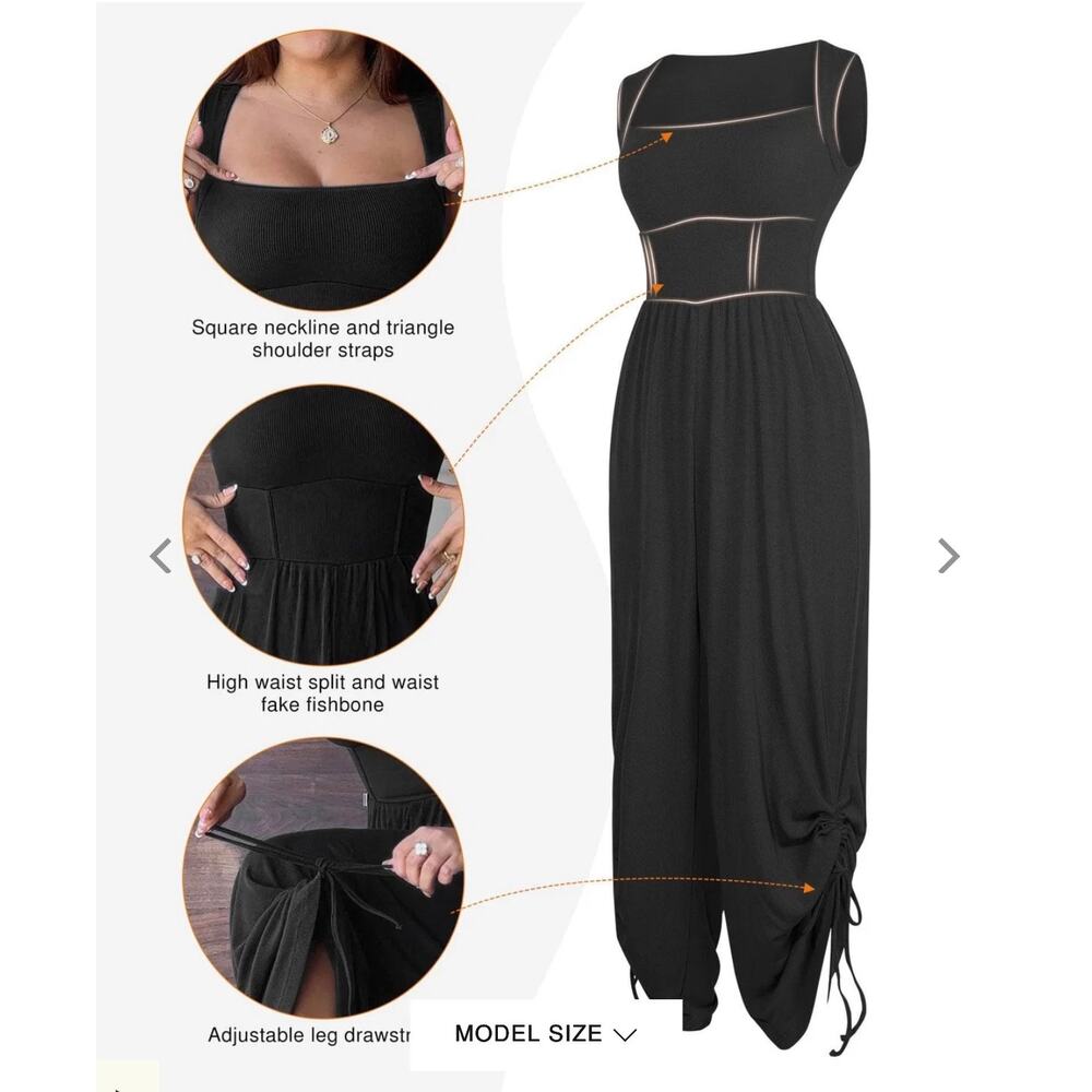 Popilush Shapewear Tummy Control Wide Leg Jumpsuit - Picture 11 of 12